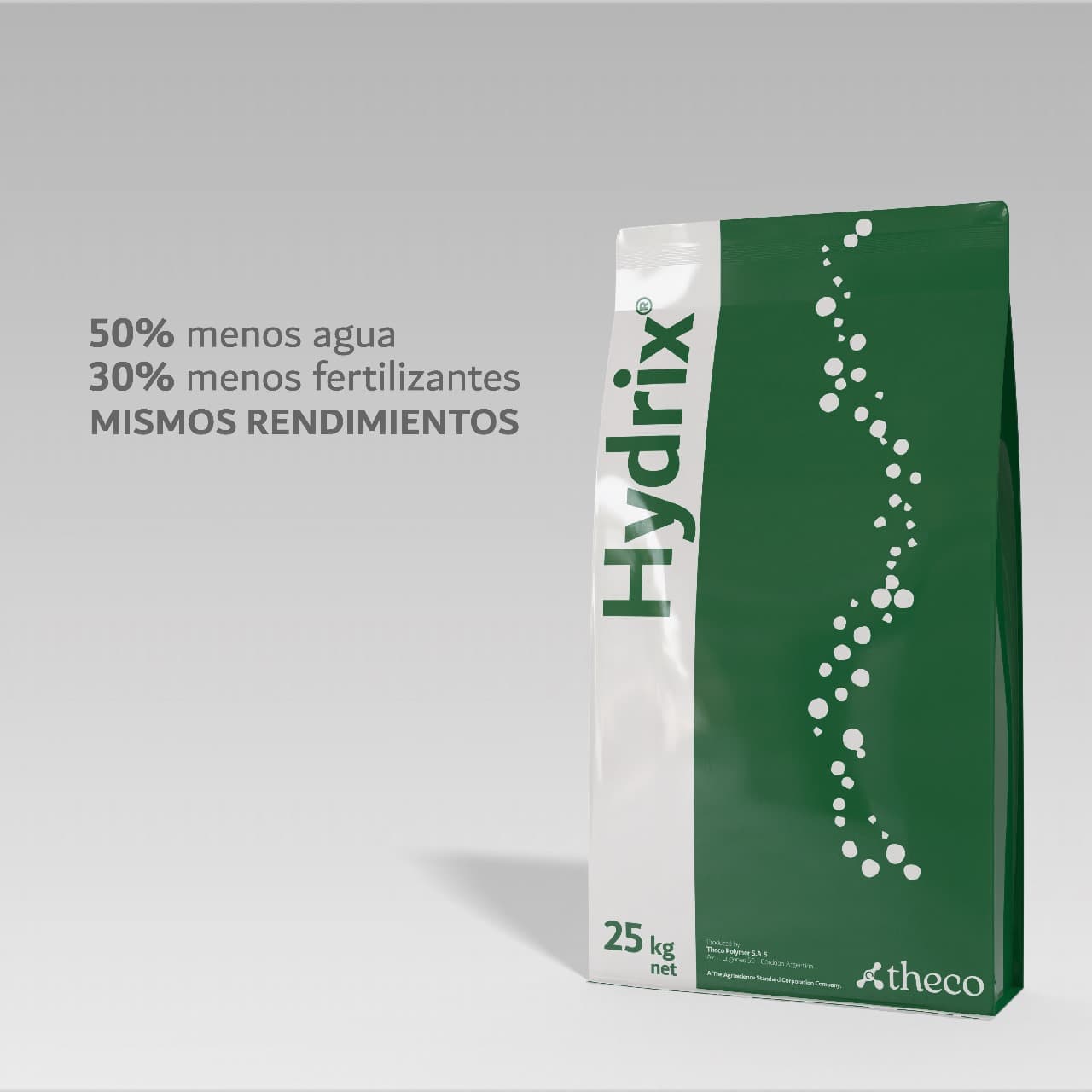 Beneficios de Hydrix: 50% menos agua, 30% menos fertilizantes